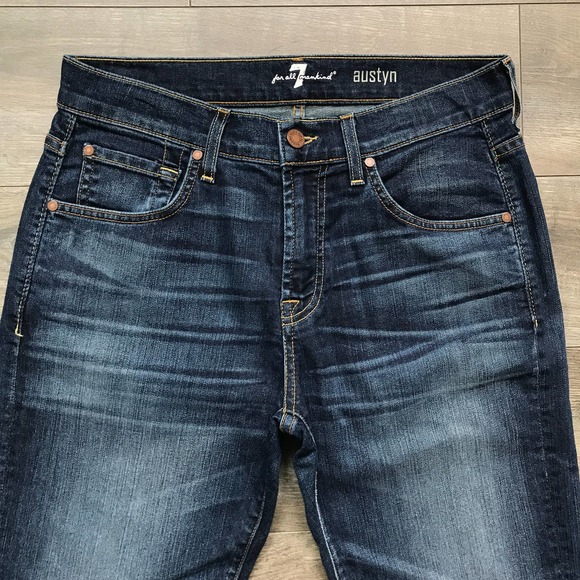 7 for all Mankind Dark Wash Austyn Stretch Jeans | Made in USA | Mens Size 31 - Picture 2 of 5